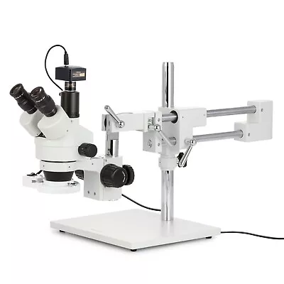 Buy 3.5X-180X Trinocular Stereo Microscope With Fluorescent Ring Light + 5MP Camera • 891.99$
