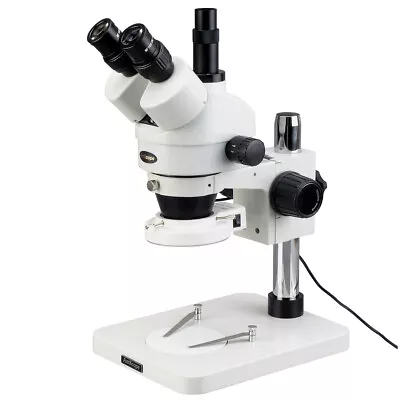 Buy AmScope 7X-45X Trinocular Zoom Stereo Microscope LED Ring-Light WideField Optics • 406.99$