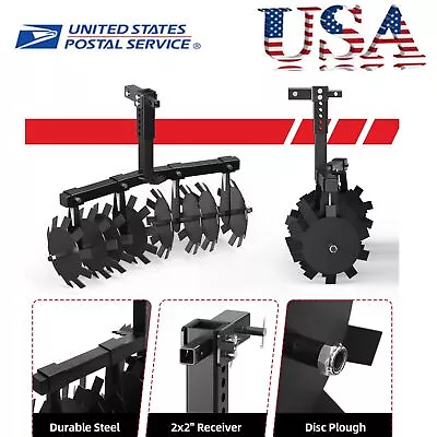 Buy Disc Plow Harrow 32in With Universal 2  Receiver Mount For ATV/UTV Adjust Height • 197.46$