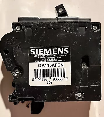 Buy SIEMENS QA115AFCN Single Pole 15 AMP CAFCI Arc Fault Circuit Breaker NEW/NO BOX • 27$