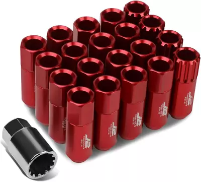 Buy 7075 Aluminum Red M12 X 1.5 16Pcs L: 60Mm Open End Lug Nut W/4Pcs Lock+Key • 55.99$