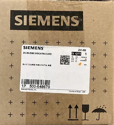 Buy Siemens ZIC-8B 8-Output Zone Indicating Card 500-648670 Free Shipping • 158$