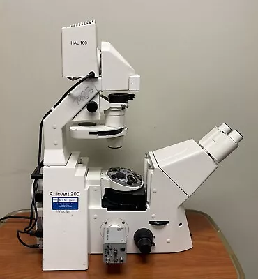 Buy Zeiss Axiovert 200 Inverted Fluor Microscope NO Obj - POWERS ON - Parts / Repair • 1,999.99$