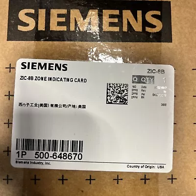 Buy Siemens ZIC-8B Eight-Circuit Zone Initiating Card • 175$