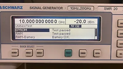 Buy Rohde & Schwarz R&S SMR20 Microwave Signal Generator 1GHz-20GHz • 11,735$