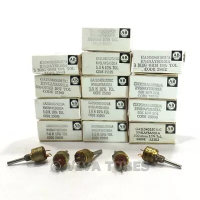 Buy Vintage Lot Of 18 Allen-Bradley Type G Mini Potentiometers Various Ohms • 99.95$