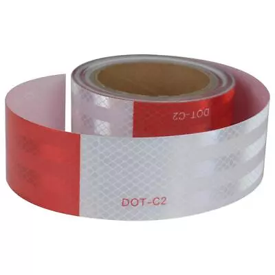 Buy Reflective Trailer Tape Red  White 2 X 30FT For Cars Trucks Trailers • 16.89$