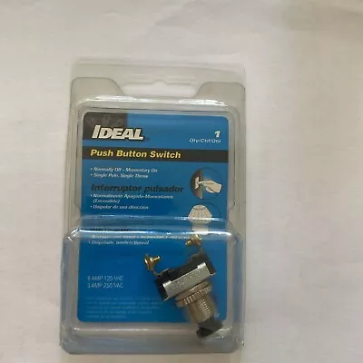 Buy Ideal 774022 Push-Button Switch, SPST NO, O-F, Screw, Black  6 AMP 125 VAC 3 AMP • 12$