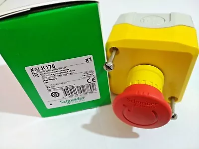 Buy Schneider Electric XALK178- Harmony E-Stop Yellow Control Box- Red Mashroom Head • 35.99$