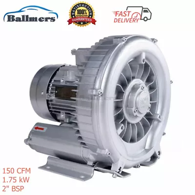 Buy Industrial 2 HP Regenerative Blower 115V 150 CFM 1.75 KW Vacuum Pump 2LG5107AA21 • 449$