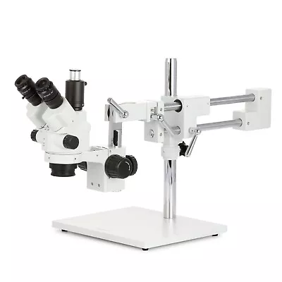 Buy AmScope 7X-45X Simul-Focal Trinocular Stereo Zoom Microscope On 2-Arm Boom Stand • 504.99$
