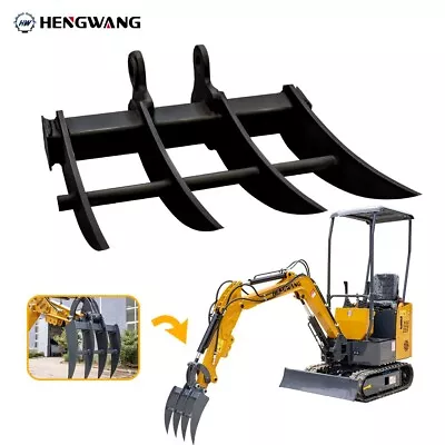 Buy Small Digger Rake, Mini Excavator Rake, Backhoe Attachment, For 1T To 1.5T • 287.10$