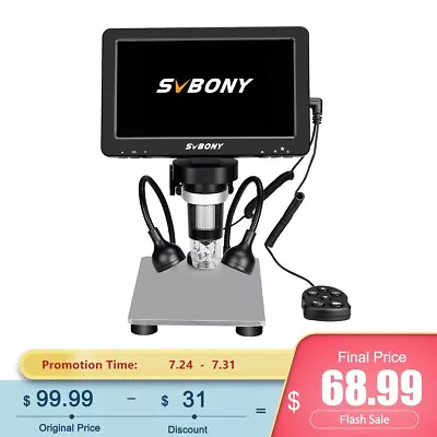 Buy SVBONY SV604 7  1080p Digital Microscope 1200x LCD Magnification Amplification • 68.99$