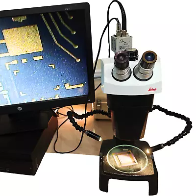 Buy Leica StereoZoom 7 Microscope W/ Hitachi CCD Camera & AFT Fiberoptic Illuminator • 949.99$