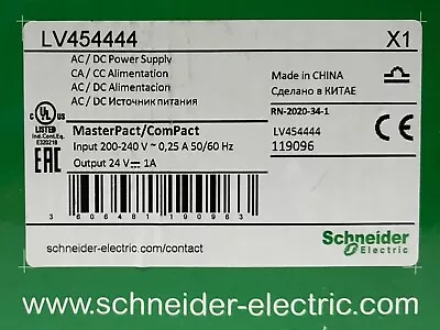 Buy SCHNEIDER ELECTRIC LV454444 AC/DC Power Supply Masterpact Compact Input 200-240V • 175$