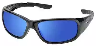 Buy Elvex/Delta Plus RSG100 Safety Glasses Gloss Black Frame Sky Blue Mirror Lens • 8.50$