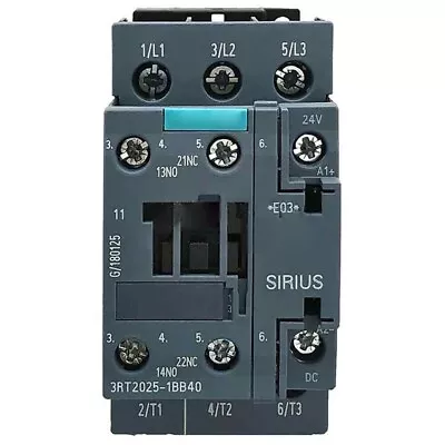 Buy Siemens 3RT2025-1BB40 Contactor 3P, 25A, 24 Vvdc, 1NO-1NC, 7.5KW@400V, Size S0 • 87$