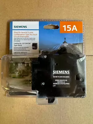 Buy Siemens 15 Amp Combination Type AFCI Plug-On Neutral Circuit Breaker Q215AFCNP • 30.99$
