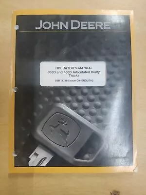 Buy John Deere 350D, 400D Articulated Dump Trucks Operators Manual OMT187885 Iss. C9 • 31.08$