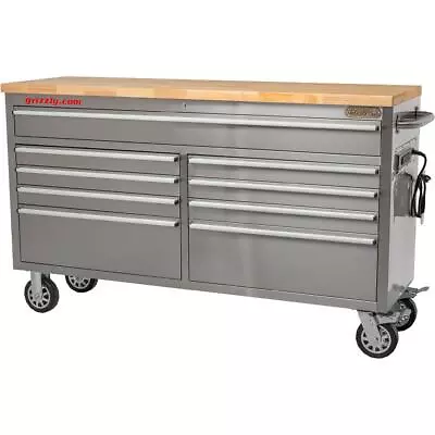Buy Grizzly T33255 61  9-Drawer Stainless-Steel Tool Cabinet • 1,680$