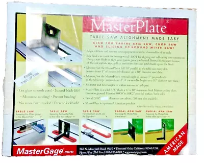 Buy Grizzly / MasterPlate Table Saw Alignment Aluminum Master Plate     6 X10 X3/8  • 93.95$