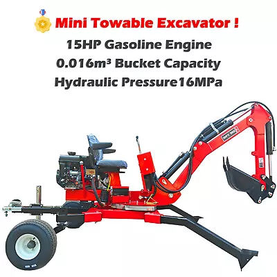 Buy Mini Towable Excavator Small Backhoe Excavator Trench 0.016cbm Bucket Engine15HP • 9,999$