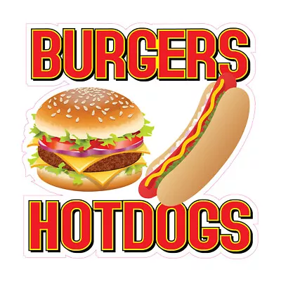 Buy Food Truck Decals Burgers Hotdogs Restaurant & Food Concession Sign Red • 11.99$
