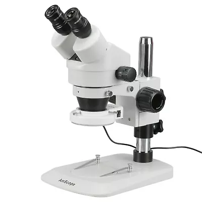 Buy AmScope 7X-45X Inspection Multi-Use Zoom Stereo Microscope Pillar Stand 64-LED • 399.99$
