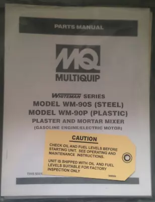 Buy MQ Multiquip Whiteman WM-90S /P Plaster & Mortar Mixer Parts Manual + Honda Man. • 19.99$