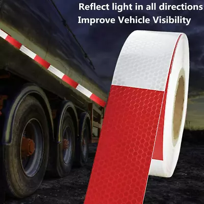 Buy Reflective Trailer Tape Safety Red White Truck Warning Conspicuity Sign Car 50ft • 11.39$