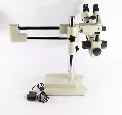 Buy AmScope 7X-45X Binocular Stereo Zoom Microscope With Double Arm Boom Stand • 355.99$