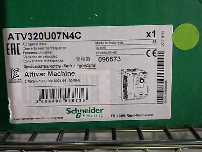 Buy Schneider Electric ATV320U07N4C .75kW 1HP Altivar Machine AC Speed Drive • 300$