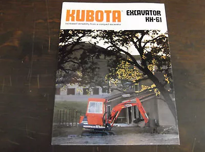 Buy Kubota Kh-61 Compact/mini Excavator Brochure 1989 • 12$