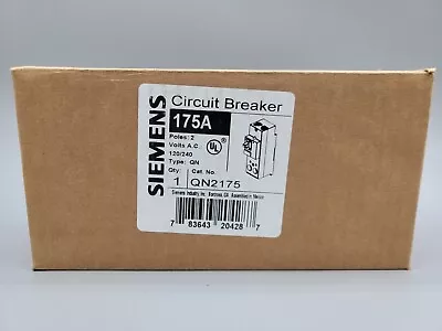Buy New Siemens QN2175 2 Pole 175 Amp 120 240V Type QN Plug In Main Circuit Breaker • 89.95$