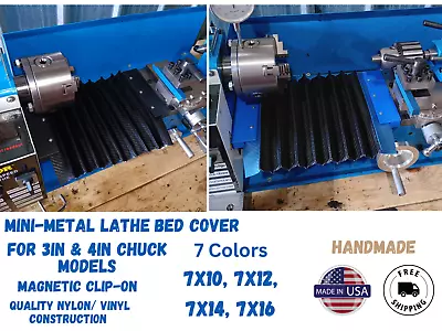 Buy Mini Metal Lathe Bed Cover - Magnetic - 3 Or 4in Chucks - 7x10, 7x12, 7x14, 7x16 • 39.99$