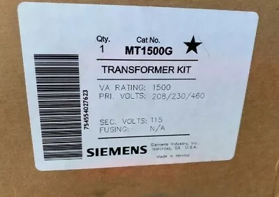 Buy NEW Siemens MT1500G Industrial Control Transformer 1.5KVA 50/60Hz • 575$
