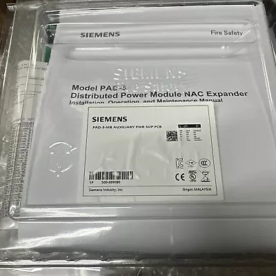 Buy Siemens Fire PAD-3-MB Distributed Power Module NAC Expander 500-699080 • 680$