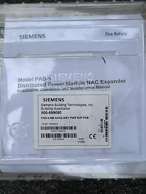 Buy Siemens PAD-3 Distributed Power Module NAC Expander Auxiliary Power Supply... • 650$