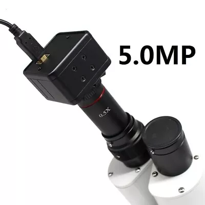 Buy 5MP USB CMOS Camera Microscope Digital Electronic Eyepiece W/ 0.5X C Mount Lens • 65.55$