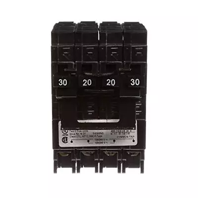 Buy Siemens Q23020CT2 One 2P 30A One 2P 20A Quad Circuit Breaker • 29.75$