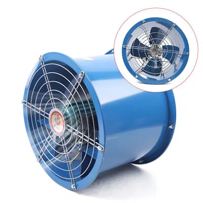 Buy 10  Axial Fan Cylinder Pipe Spray Booth Paint Fumes Exhaust Fan 2000m³/H 250W • 71.29$
