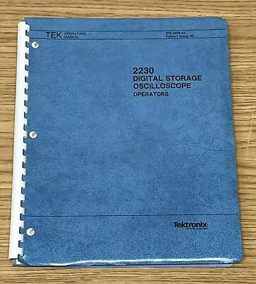 Buy 1986 Tektronix 2230 Digital Storage Oscilloscope Operators Manual 070-4998-01 • 29.99$
