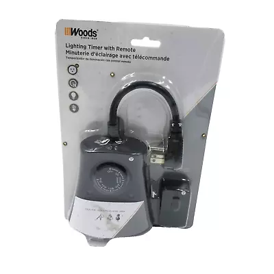 Buy Woods Outdoor Lighting Timer With Remote 80 Foot Range Black 59746 New • 22.09$