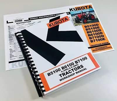 Buy Kubota B5100 B6100 B7100 Tractor Service Manual Workshop Repair Overhaul Book • 45.69$