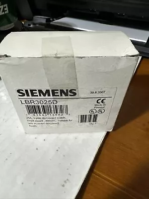 Buy SIEMENS LBR3025D 25A 3 POLE DISCONNECT SWITCH Front Mount • 40$