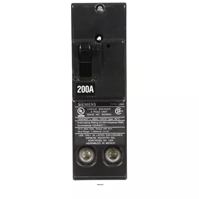 Buy QN2200H - Siemens Plug-In 240V 200A 2 Pole Circuit Breaker 22kA@240V Factory New • 248.66$