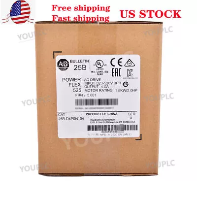 Buy Allen-Bradley 25B-D4P0N104 NEW AB 25B-D4P0N104 PowerFlex 525 1.5kW 2Hp AC Drive • 334.28$