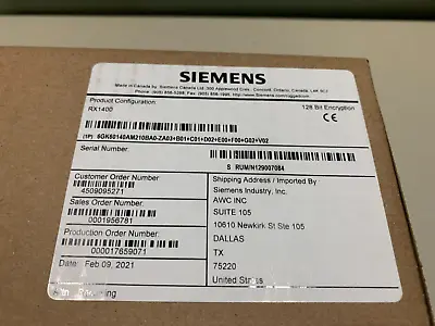 Buy Siemens RUGGEDCOM RX 1400 6GK6014-0AM210-0BA0-ZA03 • 1,425$
