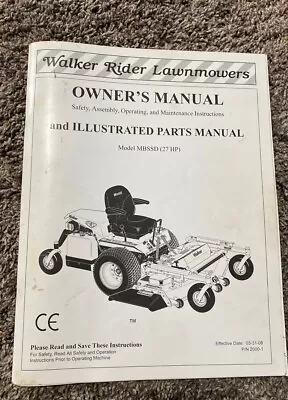 Buy Walker Mower Manual MBSSD Models 2008 89 Pages • 25$