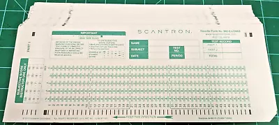 Buy New Unused Lot Official Genuine Green SCANTRON 882-E Testing Forms 175 Sheets • 18$